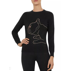 Ted Baker Sweater Women's Tarlya Fairy-Tale French Bulldog Print Sweater-Size M